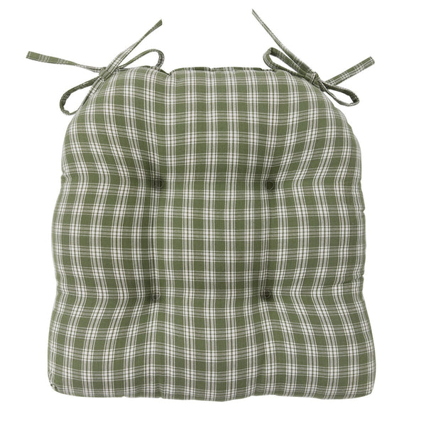 Stafford Chair Pad - Ivy Green Plaid