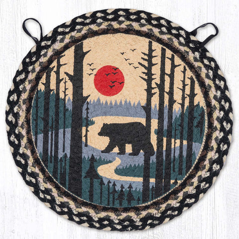 CH-430 Bear Scene Round Chair Pad 15.5"x15.5"