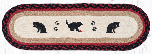ST-OP-238 Cat and Kitten Oval Stair Tread 27"x8.25"