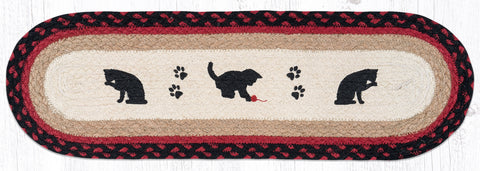 ST-OP-238 Cat and Kitten Oval Stair Tread 27"x8.25"