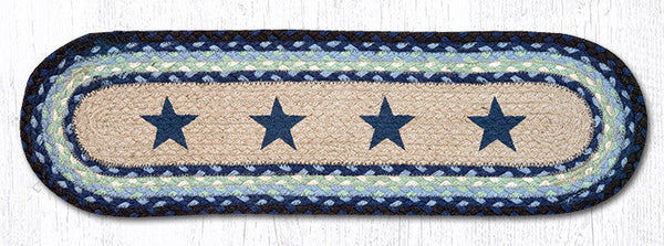 ST-OP-312 Blue Stars Oval Stair Tread 27"x8.25"