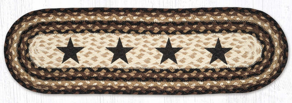 ST-OP-313 Black Stars Oval Stair Tread 27"x8.25"