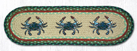 ST-OP-359 Blue Crab Oval Stair Tread 27"x8.25"