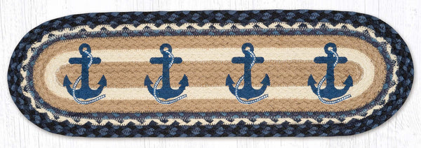 ST-OP-443 Navy Anchor Oval Stair Tread 27"x8.25"
