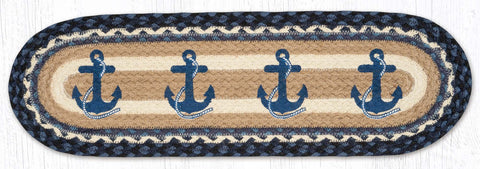 ST-OP-443 Navy Anchor Oval Stair Tread 27"x8.25"