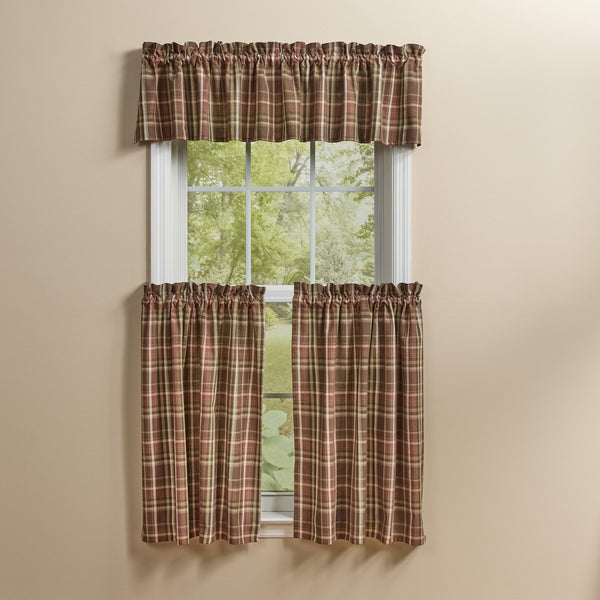 Sussex Valance 72" x 14" Primitive Plaid Window Valance