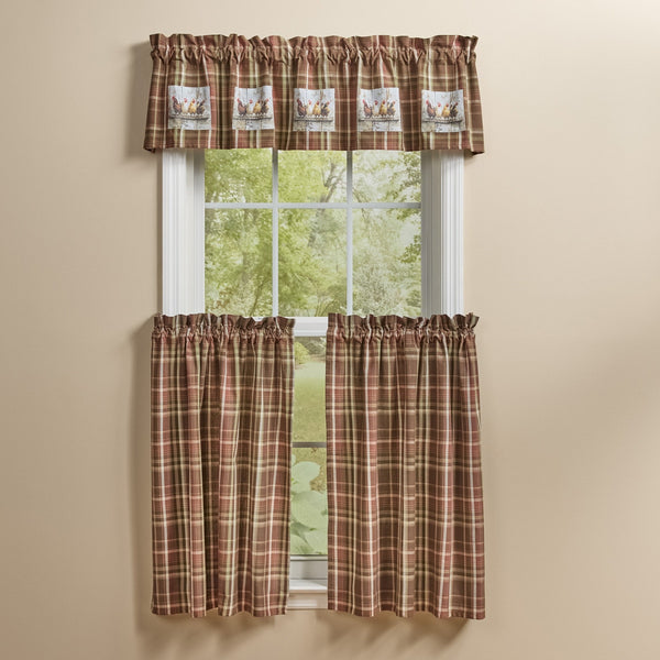 Sussex Plaid Tier Curtains 36" Long Set of 2