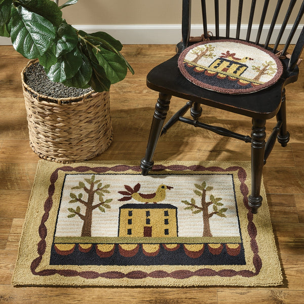 Primitive Country Throw Rugs Bless Our Home Hooked Rug 2x3 | Primitive Country Accent Rug - Allyson ...