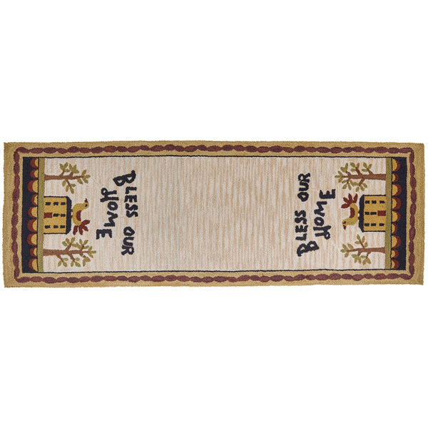 Bless Our Home Hooked 2' X 6' Runner