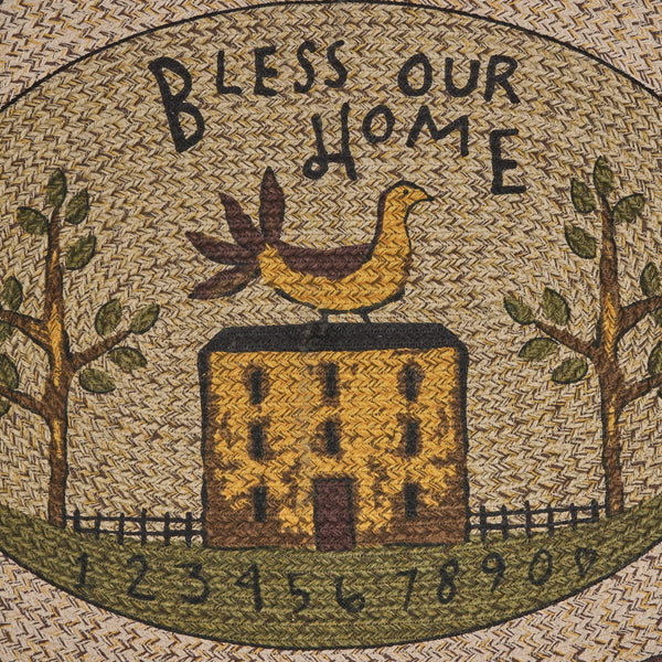 Bless Our Home Printed/Braided Rug 32" X 42"