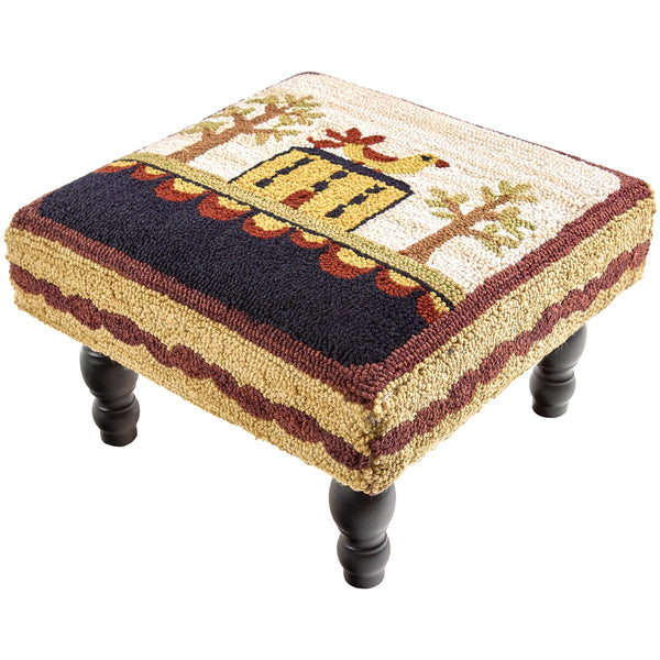 Bless Our Home Hooked Stool