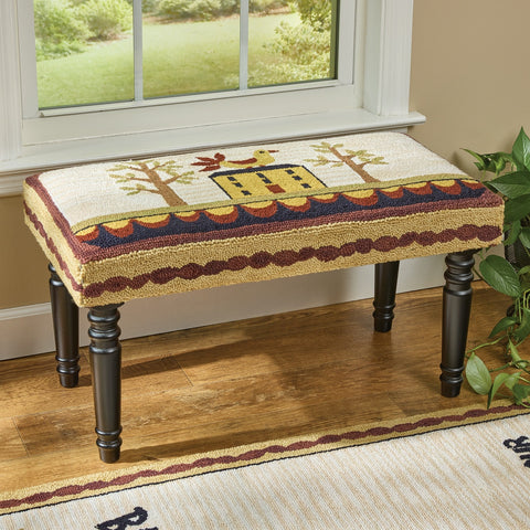 Bless Our Home Hooked Bench