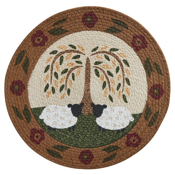 Willow and Sheep Printed Braided Placemats (set of 4)