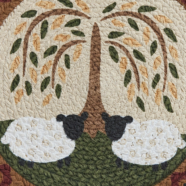 Willow and Sheep Printed Braided Placemats (set of 4)