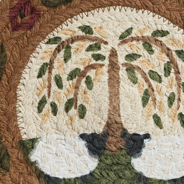 Willow and Sheep Printed Braided Trivet