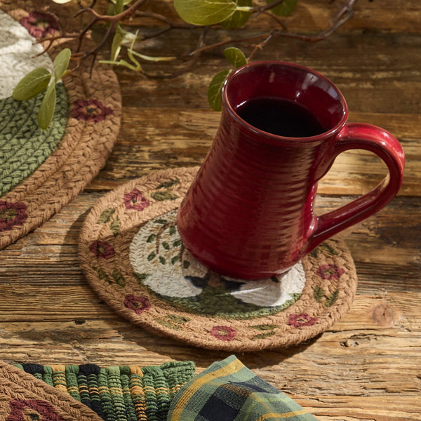 Willow and Sheep Printed Braided Trivet