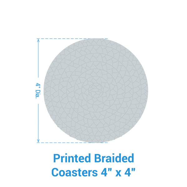 Willow and Sheep Printed Braided Coasters- SET OF 4
