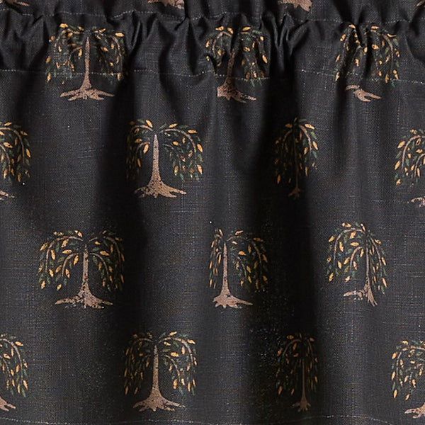 Willow Trees Print Valance 60x14 | Primitive Country Window Treatment