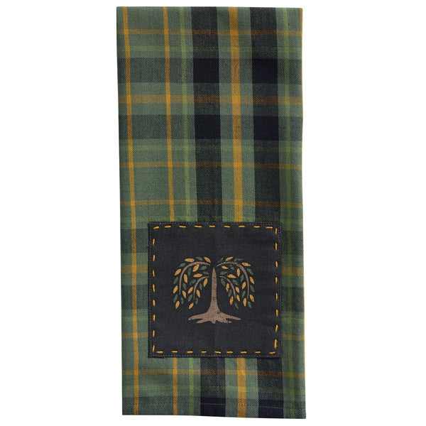 Willow Lane Plaid Decorative Dishtowel Set of 2 | Primitive Country Kitchen Linens