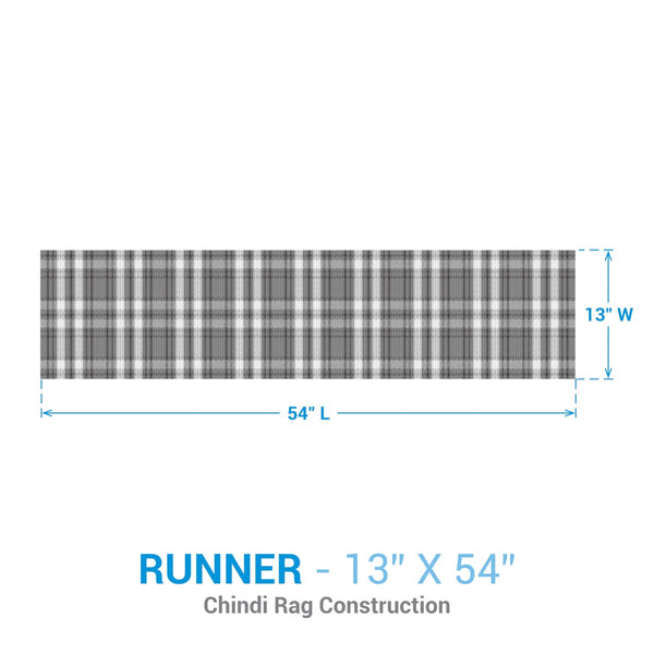 Willow Lane Chindi Table Runner 13x54 | Farmhouse Plaid Dining Décor