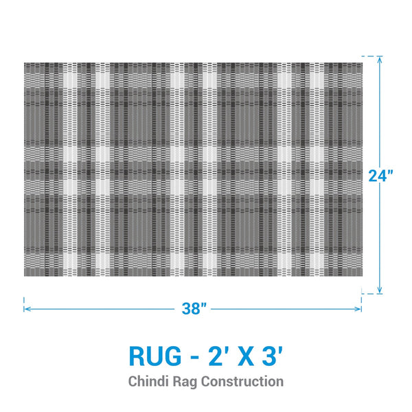 Willow Lane Rag Rug 2x3 | Plaid Primitive Country Farmhouse Accent Rug