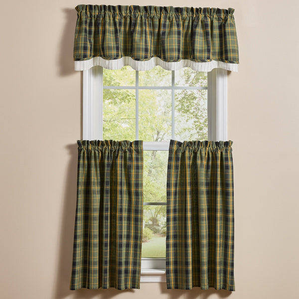 Willow Lane Plaid Lined Layered Valance 72" X 16"