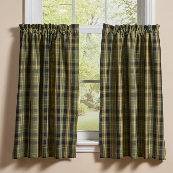 Willow Lane Plaid Tiers 36"L – Farmhouse Kitchen Curtains

