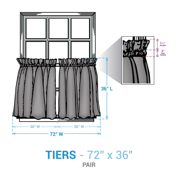 Farmstead Plaid Tiers 36"L – Pair of 36x36 Café Curtains
