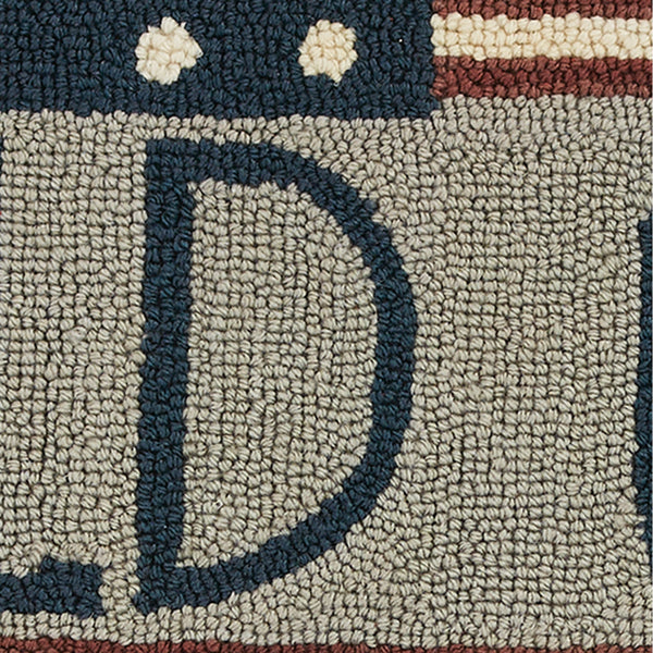 Old Glory Hooked Rug 2' X 3'