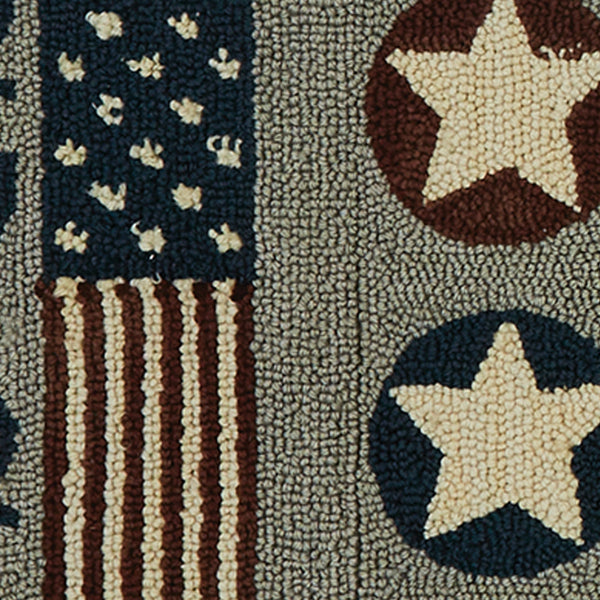Old Glory Hooked Rug Runner 2' X 6'