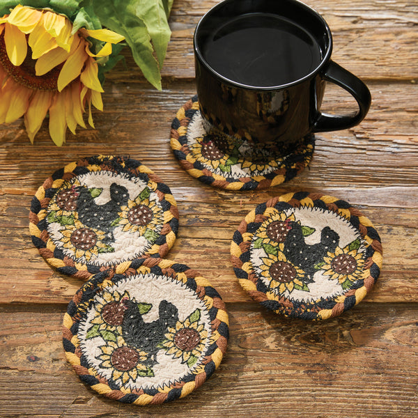 HENNY PENNY PRINTED BRAIDED COASTERS SET/4 (set of 4)