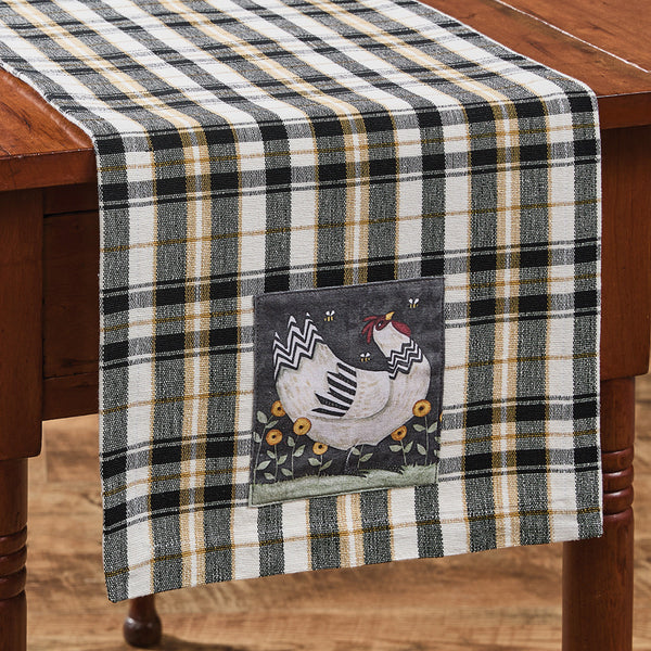 MY LITTLE WHITE HEN-TABLE RUNNER 13"X36"