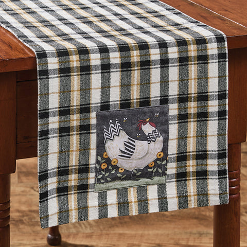 MY LITTLE WHITE HEN-TABLE RUNNER 13"X36"