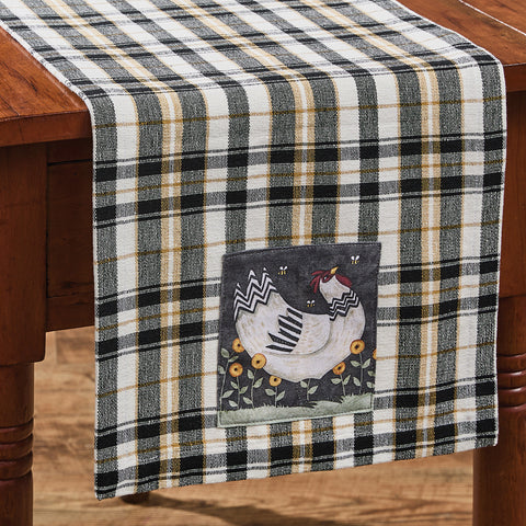 MY LITTLE WHITE HEN-TABLE RUNNER 13"X54"
