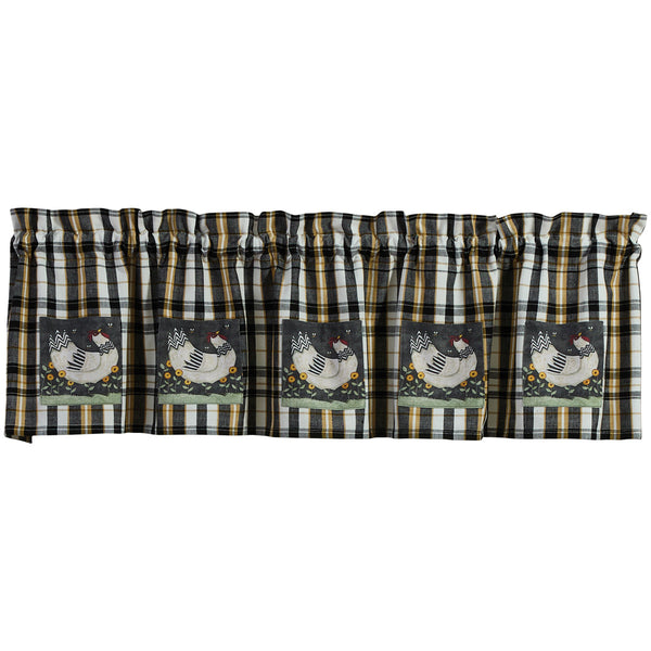 My Little White Hen Decorative Valance 14" L