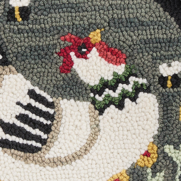 My Little White Hen Hooked Chair Pad