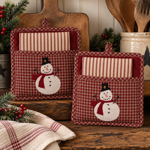 Snowberry Pocket Potholder & Towel Sets – Set of 2