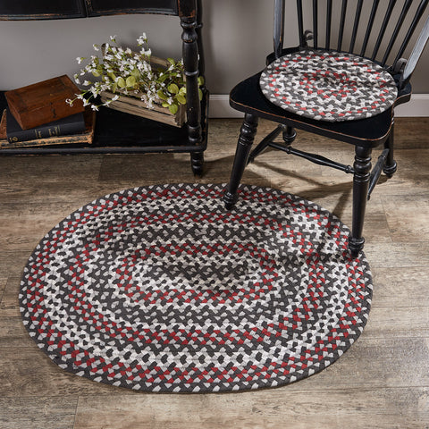 The Limestone Rectangle Braided Rugs feature a vibrant combination of whisper greige, candlelight white, black, and Christmas red! Keep your floors and your feet clean and protected! Available in a variety of size choices.