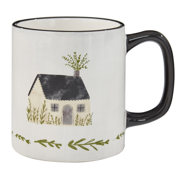 Add a gorgeous touch to your kitchen decor with the Together Mugs by Park Designs! Made of stoneware and featuring a serene picture of a country home and border of rutsic green leaves, these mugs are sure to add charm to your country decor! Complete the look with the Together dinner plates, salad plates, cereal bowls, and spoon rest!
