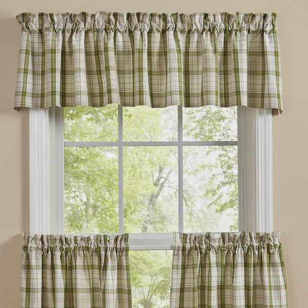 Peaceful Cottage Valance 14", Add instant style to your windows with the Briarwood Green, Candlelight White, Whisper Greige, and Light Mustard colors of the Peaceful Cottage Window treatments.