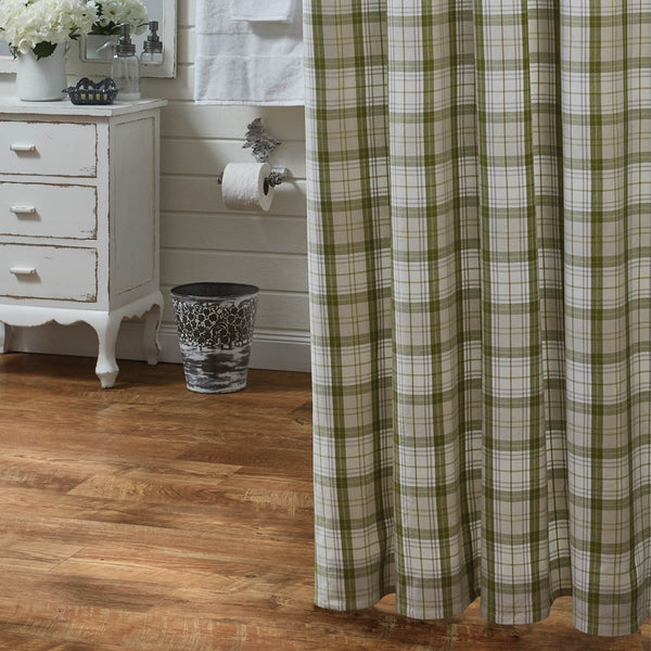 This Peaceful Cottage Shower Curtain is sure to add a fresh, new look and an airy feel to your bathroom decor! Colors: Candlelight White, Briarwood Green, Whisper Greige & Light Mustard