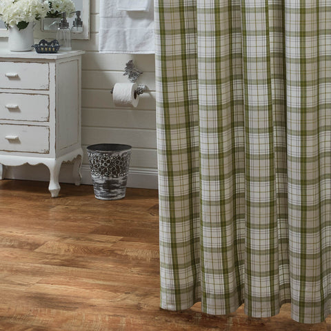 This Peaceful Cottage Shower Curtain is sure to add a fresh, new look and an airy feel to your bathroom decor! Colors: Candlelight White, Briarwood Green, Whisper Greige & Light Mustard