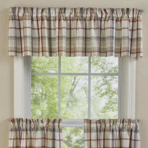 Update your farmhouse or country decor with this Glenwood Valance by Park Designs! Beautiful on its own, or pair with the coordinating tiers for a more dramatic look!  Colors: Barn Red, White, Taupe, Oatmeal & Dove Gray