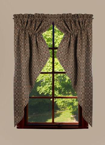 Kendall Jacquard Black Gathered Swag