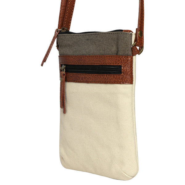Ava Ice Grey Canvas Crossbody