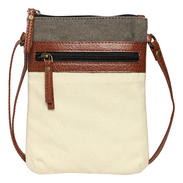 Ava Ice Grey Canvas Crossbody