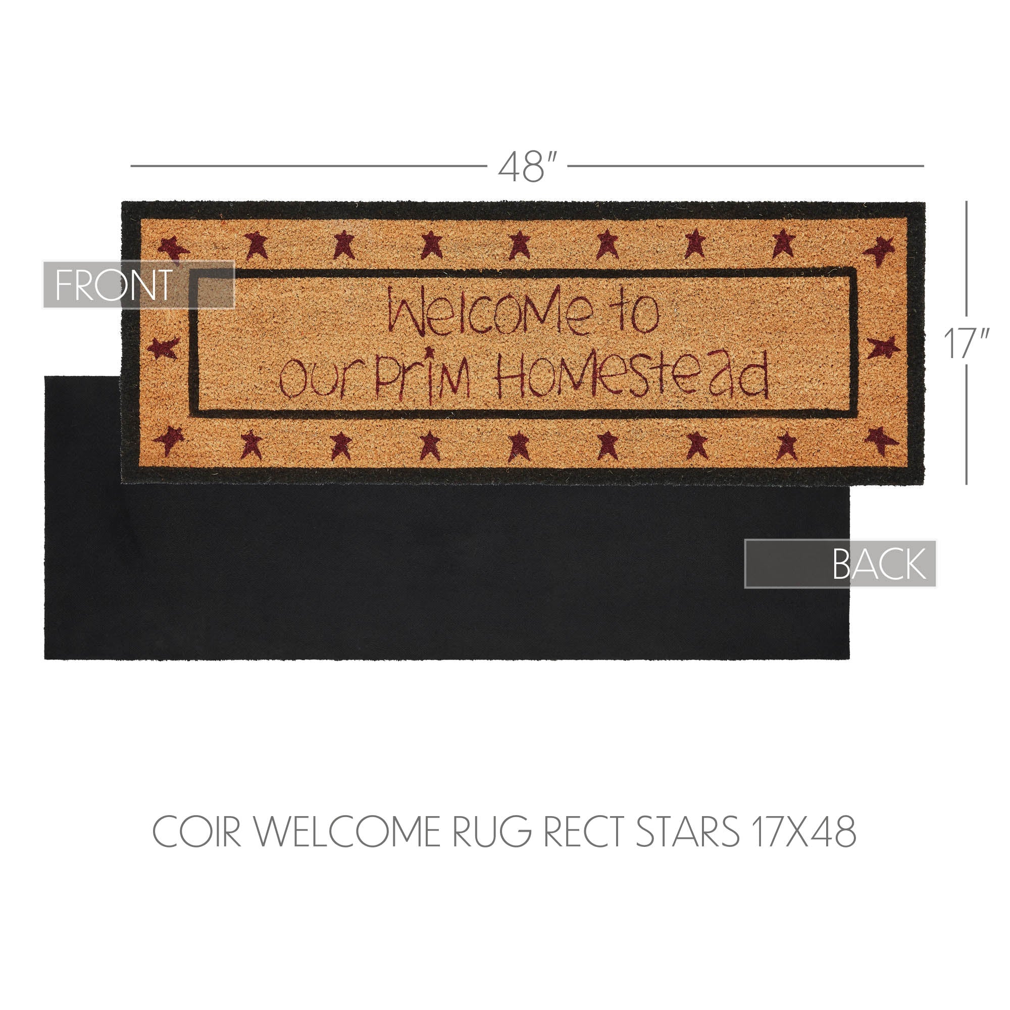 Welcome Homos Rug Connell Coir Welcome Rug Rect Stars 17x48 - Allyson’s Place | Primitive ...