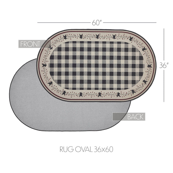 Pip Vinestar Polyester Oval Rug 36x60 | Primitive Country Decor