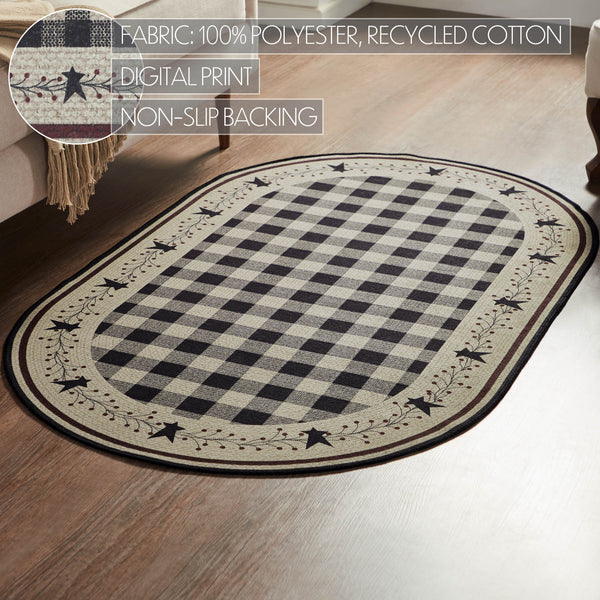 Pip Vinestar Polyester Oval Rug 36x60 | Primitive Country Decor