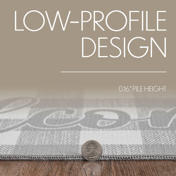 Annie Buffalo Check Grey Welcome Polyester Rug Rect 24x36